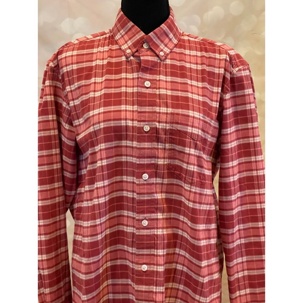L.L Bean S Traditional Fit Plaid Button Front Long Sleeve - Picture 2 of 7